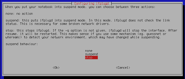 Suspend behaviour Suspend behaviour
