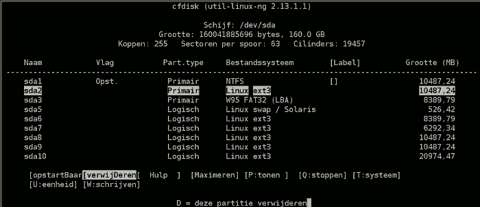 Delete a partition Delete a partition