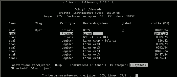 Type of a partition 1 Type of a partition 1